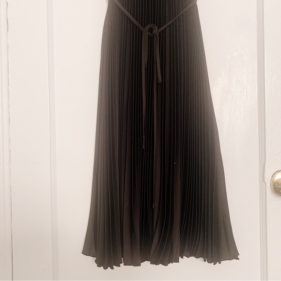NWT Sam Edelman Black Pleated Midi Dress - Picture 9 of 10